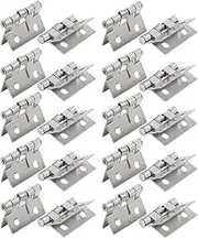 Aexit Wooden (Abrasives) Case Wine Box Spring Loaded pipe tube Hinges Silver Tone (80ry782qf229) 26mmx31mm 20pcs