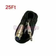25Ft XLR 3P Female to 1/4 inch Male TRS Stereo (Balanced) Mic Microphone Cable