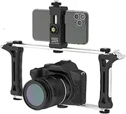 Evolution FRAME Universal Modular Video Rig – Filming Case with 2 Stabilizing Grips, 2 Tracks, 2 Smartphone Holders, Tripod Adapter- for iPhone 11 Pro-Max-XS,Samsung,Google Pixel,Huawei etc.