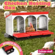 Nesting Box Chicken Hen Roll Away 3 Compartment Laying Nest Boxes Chook Brooder