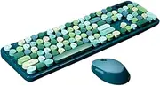 Wireless Keyboard and Mouse Combo Retro Typewriter Keyboard with Numeric Keypad and Optical Mice Set 2.4GHz USB Keyboard for Mac Windows 7/8/10/11 Laptop Desktop