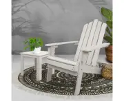 Gardeon 2pcs Outdoor Chair Table Set Wooden Adirondack Beach Garden Lounge Beige