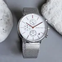 在飛比找momo購物網優惠-【Relax Time】三眼計時手錶-白/40mm 加贈皮帶