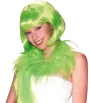 Short Lime Green Bob Wig with Bangs