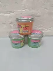 Lot of 3 Bite Size Fun Fruit Cup Scented Slime Toys
