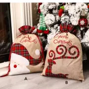 New Merry Christmas Reusable Large Drawstring Gift Bag