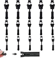 SSKHE Pack of 15 Zip Repair Kit Zip Slider Removable Replacement Zipper for Zip Fixer Zip Repair Kit for Universal Zip, Clothing, Bed Train, Luggage (