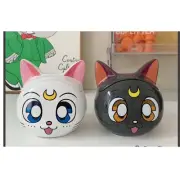 Sailor Moon Luna and Artemis Water Cup Ceramic Mug Coffee Cups With Lid