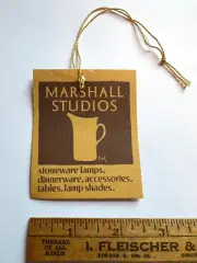 Original Marshall Studios Gordon Jane Martz Pottery Hangtag Sale Tag