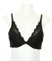 SPANX L58223 Black Undie-tectable Push Up Plunge Bra Women's Size 32D