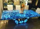 Natural Blue Agate Table Top / Agate Dining Table Top Home Decor/Stone Table Top