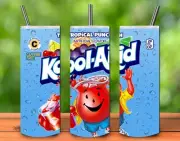 KOOL-AID TROPICAL PUNCH 20oz Skinny Insulated Custom Tumbler Lid Straw