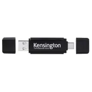 Kensington 32GB Dual USB-A/USB-C Flash Drive Memory Stick File Storage Black
