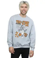 Absolute Cult Tom And Jerry Men's Spinning Basketball Sweatshirt White Medium