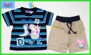 Brand New Peppa Pig George t-shirt top Tshirt shorts kids summer boys 2pc set
