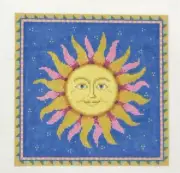 Susan Roberts Sun Face Celestial Handpainted Needlepoint Canvas 13 count