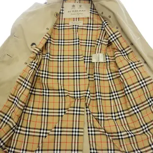 Burberry 巴寶莉外套 長版風衣 大衣女用 米色 格紋 日本直送 二手