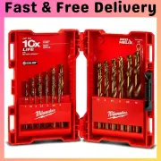 New Milwaukee 19 Piece Drill Bit Set HELIX Variable Drilling Bits Cobalt Steel
