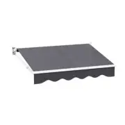 Retractable Folding Arm Awning Outdoor Canopy 200Cmx150Cm Sunshade Grey