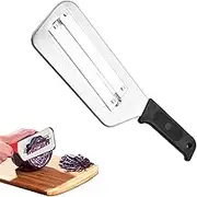 Stainless Steel Dual Blade Julienne Cutter, Multifunctional Vegetable Cutter, Cabbage Shredder for Slicing, Grating & Shredding (Black)