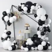 127Pcs Black White Balloon Garland Arch Kit Confetti Latex Balloons Party Decor