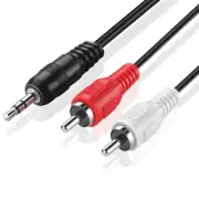 TNP RCA to Aux Cable (1 FT) - Male to Male 2 RCA to 3.5mm Adapter Connector W...
