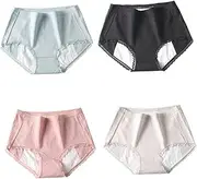 Outanaya Useful Sanitary Pants 4 Pcs Cotton Physiological Underwear Leak-proof Breathable for Women