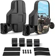 KEMIMOTO UTV Mirrors UTV Side Mirrors Fits 1.6 inch to 2 inch Roll Cage Compatible with Polaris RZR 900 1000 Can Am Kawasaki Mule Rhino YXZ Zforce Pioneer, Shatter Proof Tempered Glass