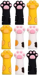 TEHAUX 9pcs Cuticle Nipper Cover Silicone Cuticle Nail Protector Cat Paw Shape Protective Cases for Small Scissors and Tweezers