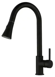 Round Black Pull Out Kitchen Sink Mixer Tap 445*220mm