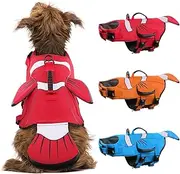 DENTRUN Dog Life Jacket Safety Vests for Swimming, Adjustable Puppy Pool Lake Floats Coat High Visibility Superior Floatation & Rescue Handle, Clownfish Shape Water Vest for Small Medium Large Dog