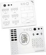 WOONEKY 2Pcs Nail Art Stamping Mats Silicone Coloring Pads for DIY Nail Designs Flexible and Durable Manicure Training Cushions and Enthusiasts