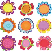 Flowers Cut-Outs Springtime Blooms Cutouts Versatile Colorful Flowers Classroom