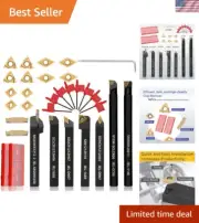Ultimate 21-Pcs LatheTurning Tool Set: 7 Holders + 14 High-Precision Inserts