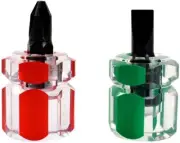 2Pcs Green and Red Screwdriver Set Mini Stubby Slotted Screwdriver Set Adorab...