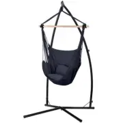 NNEDSZ Hammock Chair Outdoor Camping Hanging with Steel Stand Grey