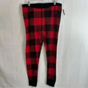 Old Navy Women’s Red & Black Plaid Waffle Thermal PullOn Pajama Jogger Pants XL