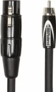 Roland Black Series XLR Female to RCA Interconnect Cable (5')