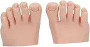 Garende Practice Fake Foot Model with Toes Movable Reusable for Nails Tips Nail Mannequin, Skin Color
