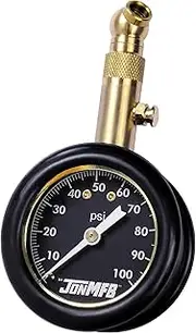 Tire Pressure Gauge for Cars and Trucks. 0-100 PSI Calibrated to ANSI B.40.1 Accuracy. Large 2 Inch Easy to Read Gauge and 360 Degree Rotation for Easy Connection.