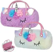 [BESPORTBLE] 2pcs Unicorn Eyeglass Case Glasses Case Portable Handheld Glasses Pouch Glasses Storage Cases