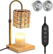 [Cuteefun] Candle Warmer with Timer, Electric Oil Burner for Wax with 2 Bulbs, Dimmable and Height Adjustable, Vintage Candle Warmer Lamp for Aroma Candles, Bedroom, Home Decorations