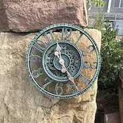 12 Inch Wall Clock Waterproof Silent Non Ticking Decor Clock for Patio, Garden, Pool or Hanging Outside Outdoor Indoor