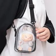 Clear Bag Keychain For 17/15cm Plush Doll (NO DOLL)Hanging Display CaseProtective CasePlastic PVC Storage Box
