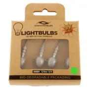 Ocean Angler Light Bulb UV Jig Heads 3/0 5/8oz Green Qty 4