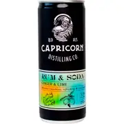 Capricorn Distilling Co Rum & Soda With Ginger & Lime 250mL