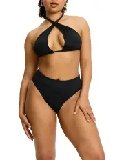 [Modibodi] Swimwear Hi Leg Brief Light Moderate in Black