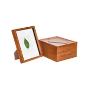 Nicola Spring Acrylic 3D Box Photo Frames with 4" x 6" Mounts - 8" x 10" - Dark Wood - Pack of 5