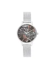 Olivia Burton Midi Dial Mesh Strap Watch Women Silver Watches