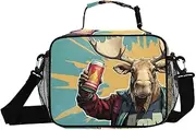 Soda Moose Funny Insulated Lunch Box for Women Men - Ideal for Work, Picnics - Includes Adjustable Shoulder Strap